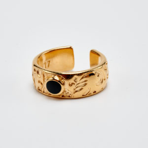 blossom ring black and gold