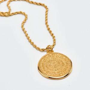 fasts disc gold necklace