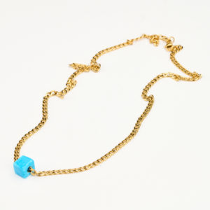 Turquoise Gold coated chain necklace