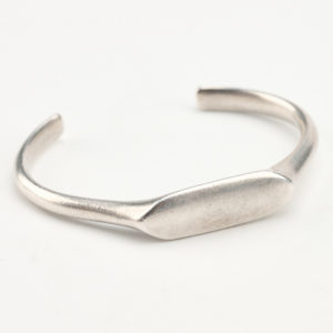Cuff bracelet tag silver coated