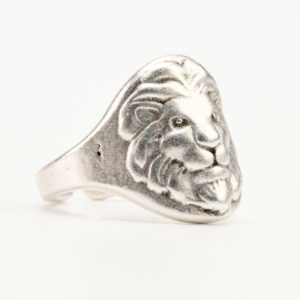 Men's ring silver lion head