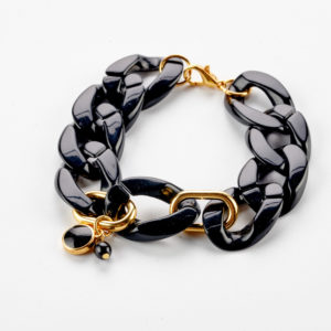 Chunky women's bracelet black chain