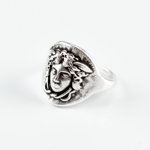 Silver Ring Medusa Face Mond Jewels Handmade