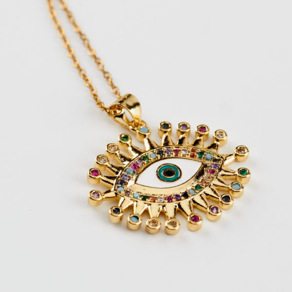 eyes and gems necklace gold
