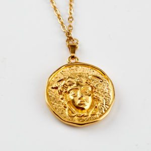 medusa gold pendant necklace