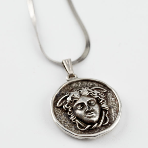 medusa silver necklace