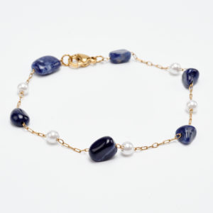 Bliss Blue bracelet with pearls and semiprecious stones