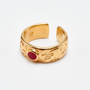 blossom red ring and gold
