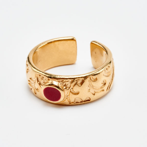 blossom red ring and gold