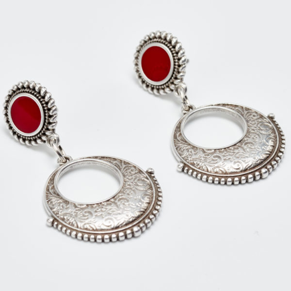 Circles in Motion Red earrings