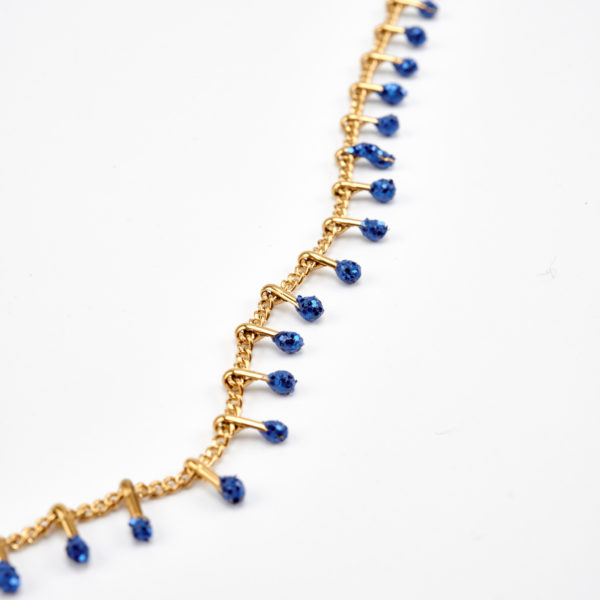 blue parade necklace gold by mond jewels