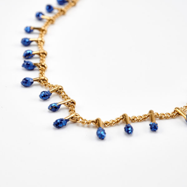 blue parade necklace gold by mond jewels