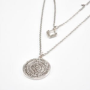 fasts silver double necklace