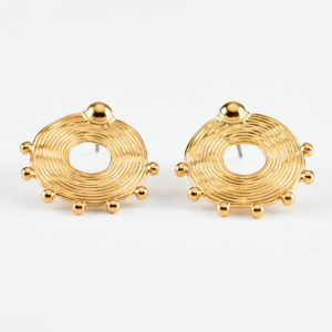 round in round gold earrings