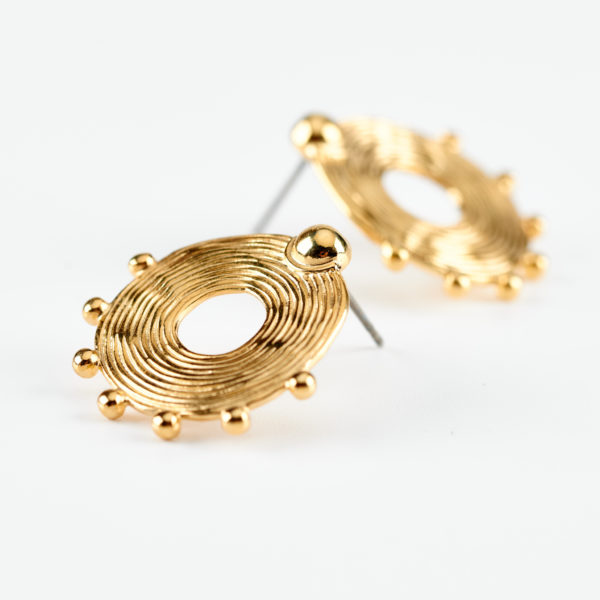 round in round gold earrings by mond jewels