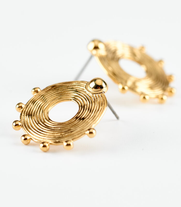 round in round gold earrings by mond jewels