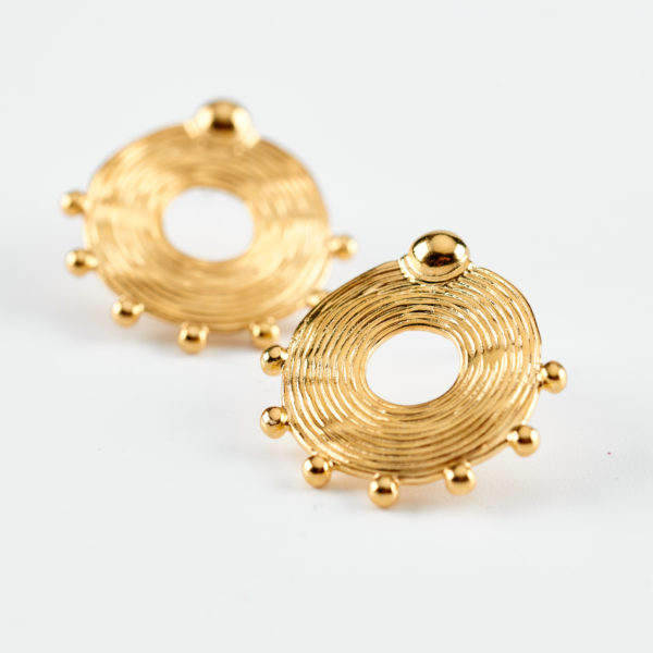 round in round gold earrings by mond jewels