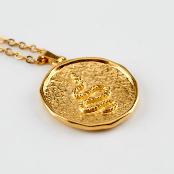 gold pendant shh snake