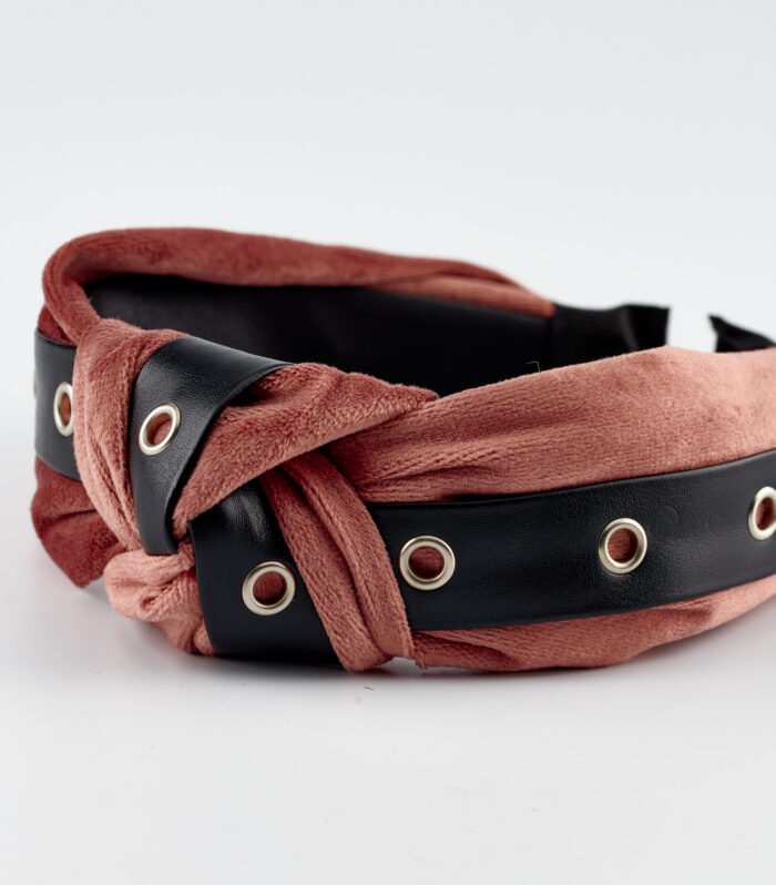 samon velvet pink headband by mond jewels