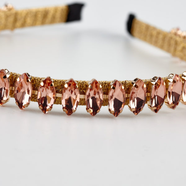 queen m headband by mond jewels in pink gold colour