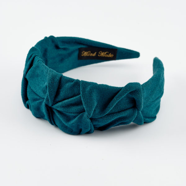 Marin blue green suede headband by mond jewels