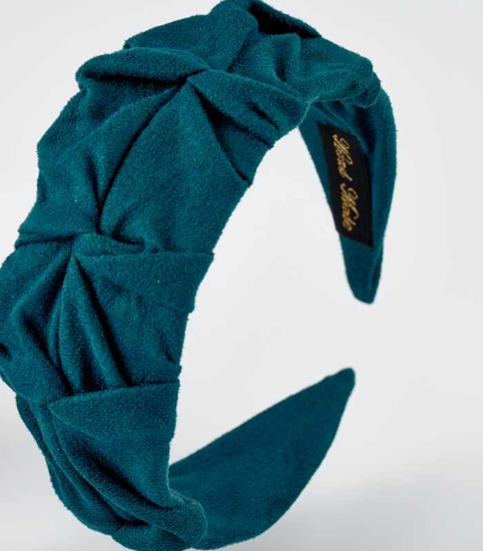 Marin blue green suede headband by mond jewels