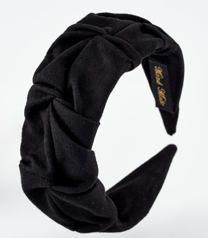 knight black suede headband by mond jewels