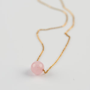 pink round gold necklace mond jewels
