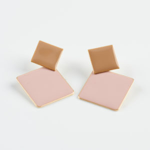 square me pink earrings by mond jewels